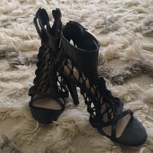 Gwen Stefani’s L.A.M.B leather rope heels.